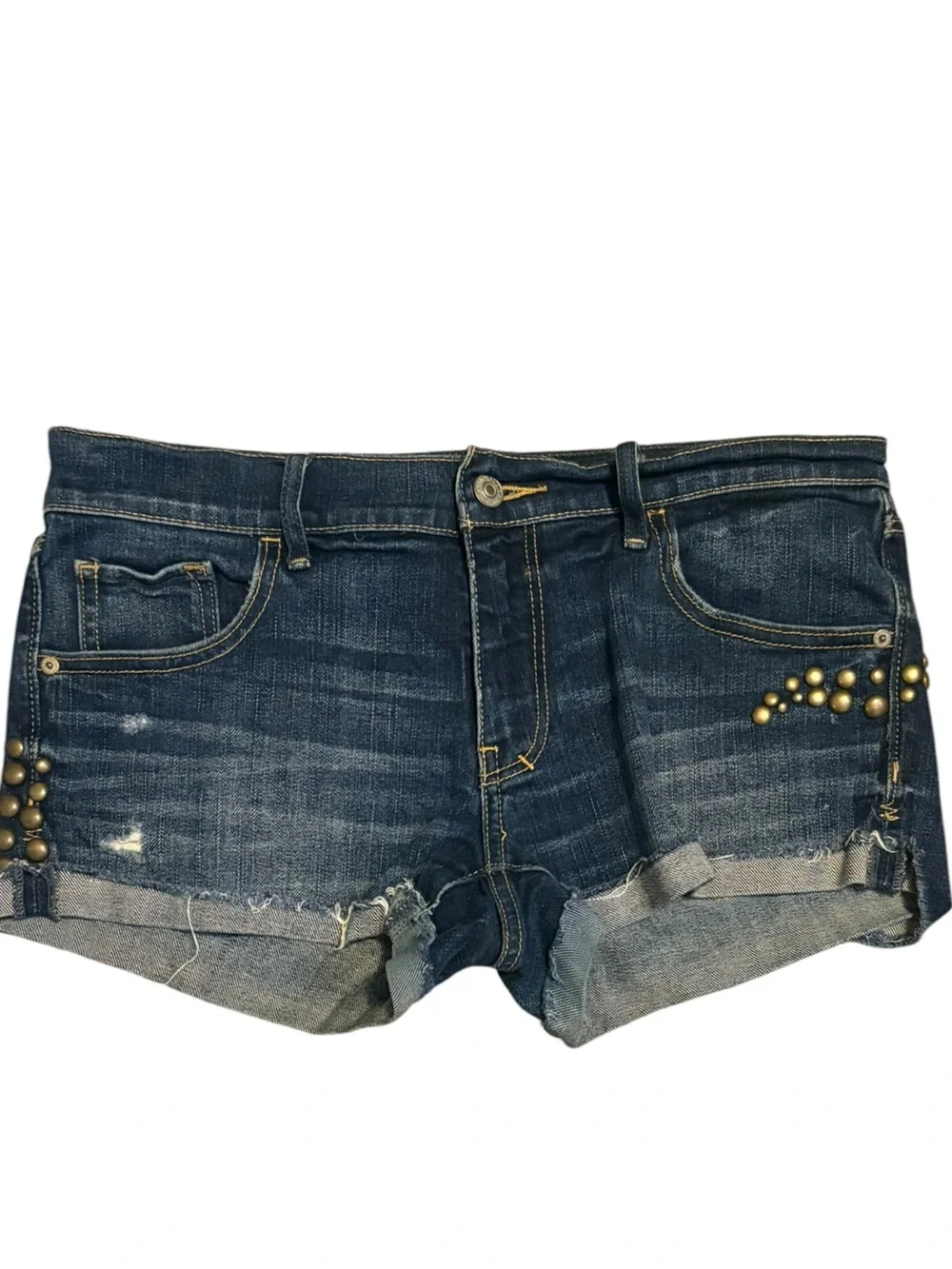 Abercrombie & Fitch Vintage Y2K Studded Denim Shorts Size 6 Festival